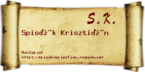 Spisák Krisztián névjegykártya